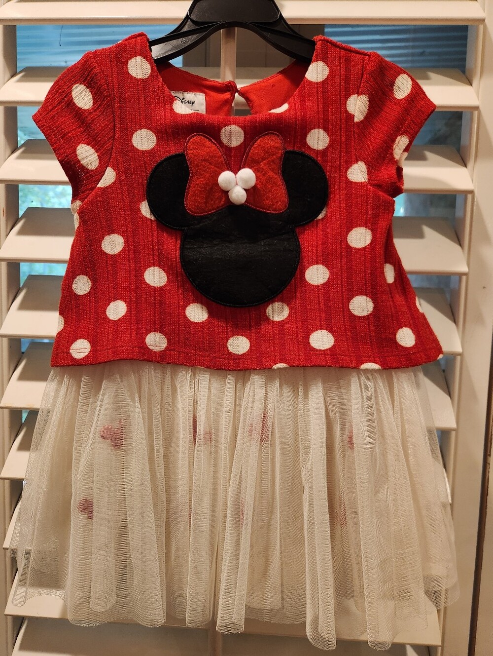 Disney Pippa & Julie Red and Cream Minnie Mouse Polka Dot Tulle Dress, Size 3T